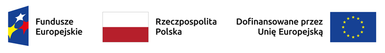 Elementy identyfikacji wizualnej: logo Funduszy Europejskich oraz flagi Polski i Unii Europejskiej